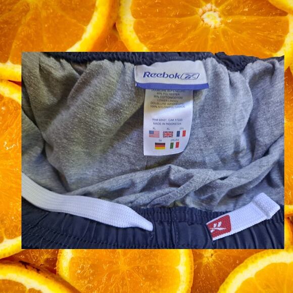 Reebok Track Pants Lined with Side Zippers Blue‎ with White Striped Size XL - Picture 2 of 4